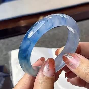 飘花翡翠猫 蓝水飘花翡翠手镯价格报价行情- 京东