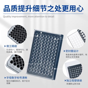 康宁 一次性塑料细胞培养板细菌微孔板平底ELISA酶标板生物实验室圆孔培养皿板 【灭菌】48孔平底带盖 3548