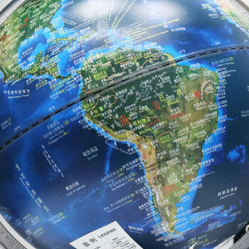 FUNGLOBE朋宸地球仪置物款海沟款学生用中英文20cm小号3d立体浮雕益智ar智能家居摆件办公室发光台灯中学生