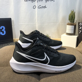 zoom气垫缓震回弹增高运动鞋女登月 黑白软弹鞋底 36 标准尺码-内长