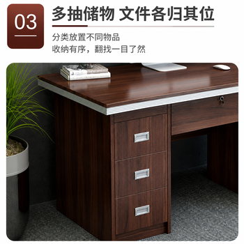 中伟(ZHONGWEI)电脑桌办公室油漆木质书桌写字桌台式职员财务办公桌1.4米 中伟(ZHONGWEI)电脑桌办公室油漆木质书桌写字桌台式职员财务办公桌1.4米