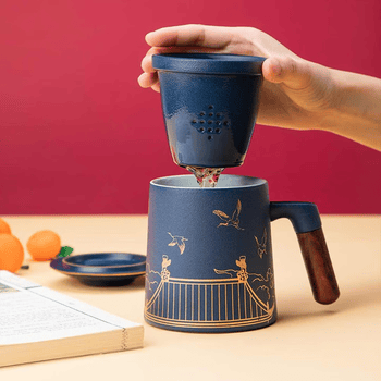 平仄故宫文创泡茶杯茶水分离杯马克水杯茶杯茶具送长辈父亲节礼物祥瑞