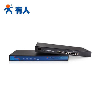 有人（LonHand） USR-N668 工业级多串口服务器8口机架式串口转网口232/422/485转以太网  