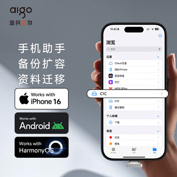 爱国者（aigo）32GB USB2.0U盘C1C迷你款 银色 金属Type-Cu盘 手机电脑通用优盘