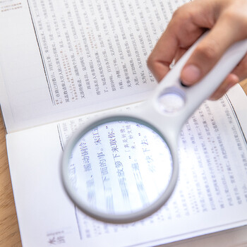 得力(deli)LED灯2.5倍高清阅读放大镜 Ф70mm/Ф22mm双镜片 白色