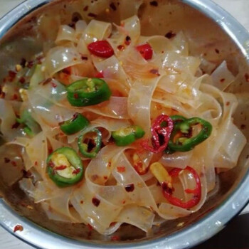 水晶凉皮水晶粉皮 绿豆粉皮 大拉皮粉条凉拌凉菜脆爽火锅专用 10斤