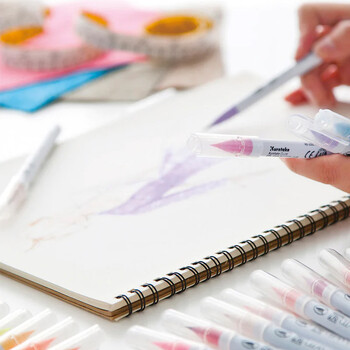 吴竹（KURETAKE）日本进口ZIG软尖笔水彩笔马克笔勾线笔48色套装RB-6000AT/48V元旦文具礼盒女孩生日礼物