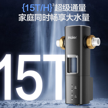 海尔（Haier）前置过滤器超大通量家用顶配鲜活水40微米可视化自动反冲洗净水器银河pro HQZ60-HFAZ26