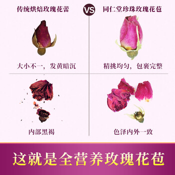 同仁堂(TRT)山东平阴原产特级玫瑰花茶大朵无熏硫重瓣玫瑰花干泡水女神茶80g 同仁堂(TRT)山东平阴原产特级玫瑰花茶大朵无熏硫重瓣玫瑰花干泡水女神茶80g