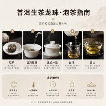 新益号茶叶普洱茶生茶 冰岛老寨古树茶龙珠云南生普洱小沱茶礼盒装240g