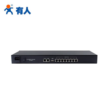 有人（LonHand） USR-N668 工业级多串口服务器8口机架式串口转网口232/422/485转以太网  