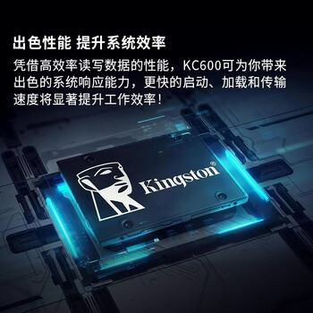金士顿（Kingston）256GB SATA3 SSD固态硬盘 KC600系列 读速高达550MB/s AI电脑配件