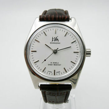 碧允老上海手表7120全钢怀旧复古手动上发条机械表国产经典上海牌手表