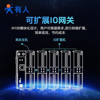 有人（LonHand） USR-M100 有人积木式 4G DTU 边缘计算网关 MQTT 上云 ModbusRTU 转 JSON 可拓展 IO 控制器
