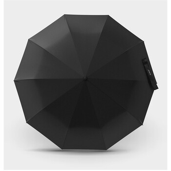 全自动加固雨伞男女两用商务复古十叠木伞把黑胶防晒伞 黑色