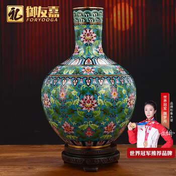 景泰蓝铜花瓶- 京东