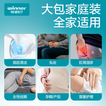 稳健（Winner）生理盐水湿厕纸60片*5包15x20cm加大湿厕卫生纸湿纸巾99.99%杀菌