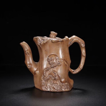 清代 徐友全制 紫砂壺 宜興紫砂 古董 茶壺 花葉紋 名人作 一点物 清代紫砂壶品牌及商品- 京东