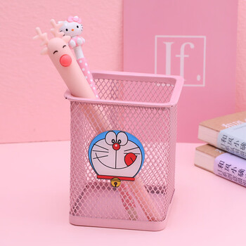 时尚少女心粉色可爱笔筒学生小清新桌面办公文具收纳创意笔筒 机器猫