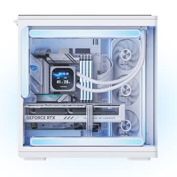 爱国者（aigo）星璨 辰 白色 游戏电脑台式主机箱 360水冷位/ATX主板/一体弧面玻璃/左右分仓海景房/5090显卡