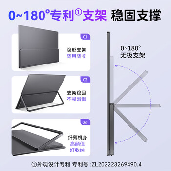 雕塑家18.5英寸便携显示器100HZ刷新率100%sRGB广色域 电脑笔记本显示屏扩展屏switch手机PS5副屏MF185LN