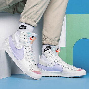 夏季新款blazer开拓者运动鞋耐磨透气防滑休闲板鞋 do8909-167 /白紫