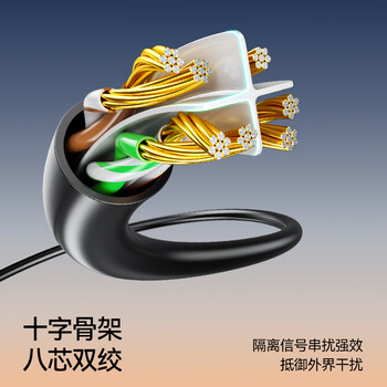 山泽 六类网线 3米千兆高速网络宽带线6类工程家用电脑路由器2.5g监控CAT6成品跳线带双接头黑色WD6030