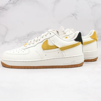 耐克(nike)真 af1 空军一号 断勾 黑黄鸳鸯 男女低帮休闲板鞋bv0740