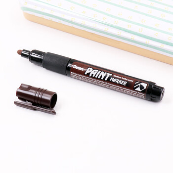派通(Pentel)彩色圆头油漆笔 防水速干记号笔粗头大字广告笔MMP20 棕色单支装 派通(Pentel)彩色圆头油漆笔 防水速干记号笔粗头大字广告笔MMP20 棕色单支装