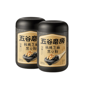 五谷磨房黑芝麻糊五黑粉米糊无糖核桃芝麻黑豆粉代餐粉546g*2罐 五谷磨房黑芝麻糊五黑粉米糊无糖核桃芝麻黑豆粉代餐粉546g*2罐