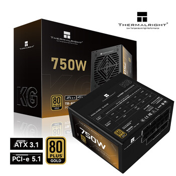 利民（thermalright）额定750W TR-KG750 ATX3.1电源 金牌电源 原生PCIE5.1全模组电源 日系主电容 14CM小电源