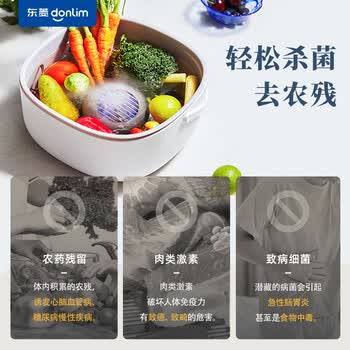 东菱（Donlim）果蔬清洗机 家用果蔬食材净化器 除菌气泡 无线双仓 荤素分类净化升级款DL-1271