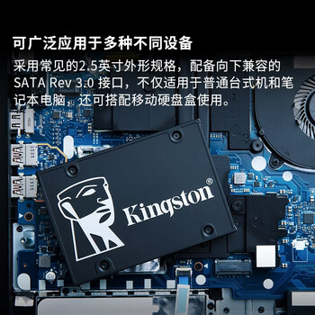 金士顿（Kingston）256GB SATA3 SSD固态硬盘 KC600系列 读速高达550MB/s AI电脑配件