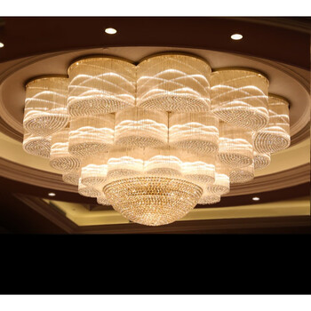 圆形吸顶水晶灯饭店餐厅客厅大型工程宴会厅酒店大堂水晶吊灯支持定制