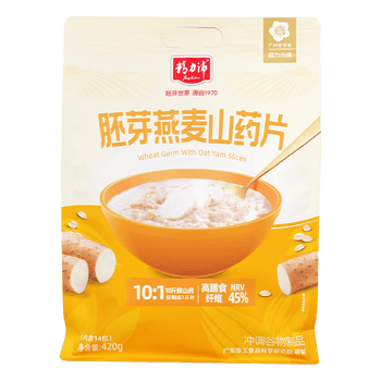 精力沛即食胚芽燕麦山药片420g 温和滋养肠胃高蛋白营养代餐独立包装