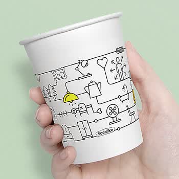 Sodolike尚岛纸杯一次性杯 尚岛加厚食品级办公商务家用水杯230ml【50只】