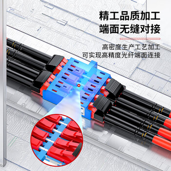 安普康（AMPCOM）光纤适配器LC-LC 电信级法兰盘耦合器四工万兆多模接口尾纤延长转换头 (6个装) AMU4OM32LC106