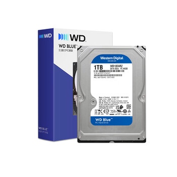 西部数据（WD）1TB 台式机机械硬盘 WD Blue 西数蓝盘3.5英寸 5400转64MB SATA CMR垂直DIY装机电脑硬盘 WD10EARZ