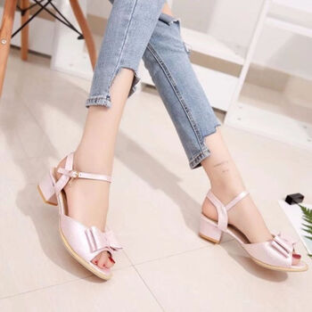 高中女生青少年凉鞋初中生女公主鞋13露趾14岁中大童鱼嘴15高跟鞋16