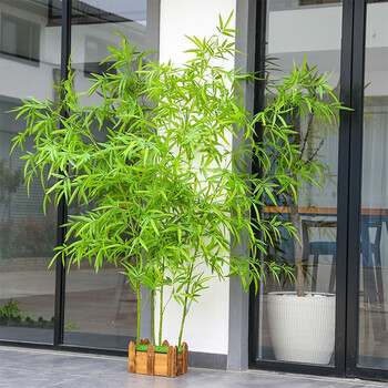 仿真竹子盆景假竹子屏风隔断细水竹室内室外绿植物落地装饰加密围挡2