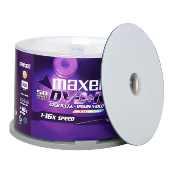 麦克赛尔（Maxell）DVD+R光盘 刻录光盘 光碟 空白光盘 可打印光盘 16速4.7G台产 桶装50片