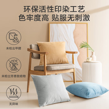 京东京造棉花糖抱枕 超柔棉棉绒沙发床头客厅办公室腰靠枕垫 黄色45x45cm
