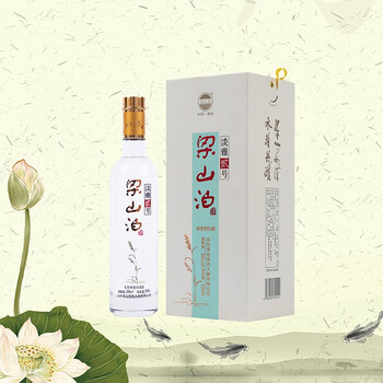 梁山泊39度500ml*6淡雅贰号浓香型纯粮食固态发酵整箱山东白酒