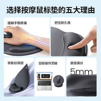 绿联鼠标垫护腕 人体工学护手腕托 舒适健康办公 柔软记忆棉 笔记本电脑桌面硅胶防滑手托 绿色