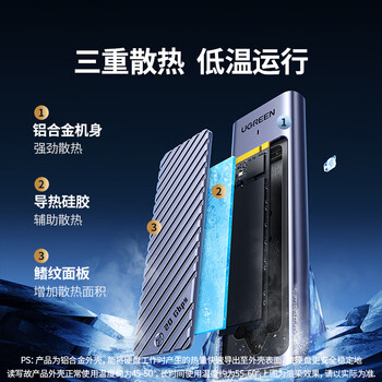 绿联 M.2 NVMe/SATA双协议固态硬盘盒20Gbps 适用苹果17笔记本台式机手机外接SSD移动硬盘壳35576
