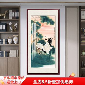 壁画松鹤延年图片- 京东