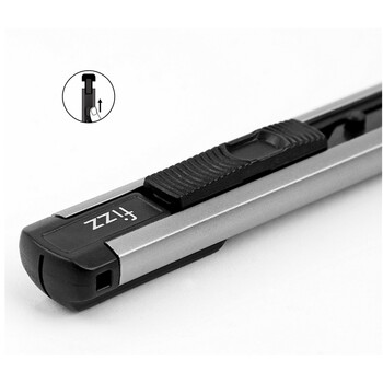 飞兹(fizz)金属外壳小号美工刀/自动锁铝合金裁纸刀/办公用品 灰色FZ215003