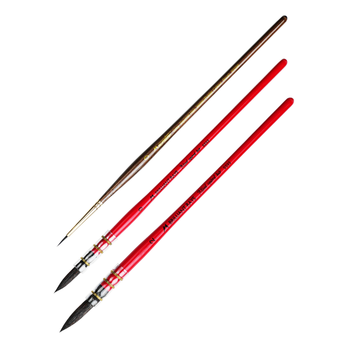 马蒂尼红胖子水彩勾线笔松鼠毛学院级3支002尼龙画笔混装MTX-0010