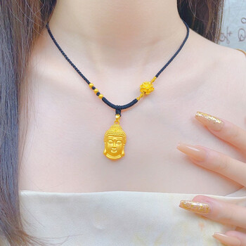 欧颜(oyshipin)黄金佛头吊坠女士999足金如来佛祖本命年挂坠男佛像