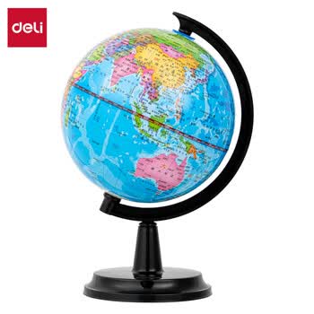 得力（deli）【全网低价】地球仪20cm学生办公地球仪教学研究摆件办公用品礼物男女孩玩具教师生日礼品适配教材